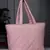 uno baby pink polyester diamond quilted handheld bag