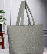 uno sage green polyester diamond quilted handheld bag
