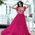 Pink faux georgette with sequins multi threaded embroidered gown