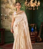 White Color Banarasi Soft silk Women's Designer Saree