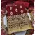 Maroon Georgette Unstitched Kurta Pant Dupatta Set Golden Zari Thread Ethnic Embroidered Festive Dress Material