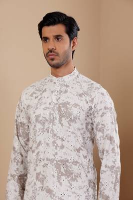 Paste green tie dye viscose mirror work kurta 5