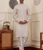 White modal silk mil dye kurta