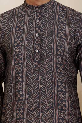 Navy blue modal silk mil dye kurta 5
