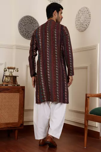 Multi color modal silk mil dye kurta