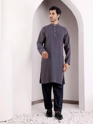 Navy blue modal silk mil dye kurta 1