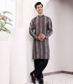 Multi color modal silk mil dye kurta