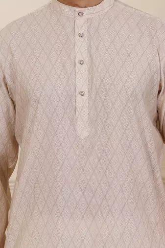 White modal silk mil dye kurta