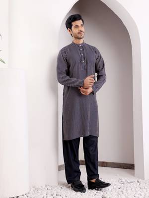 Navy blue modal silk mil dye kurta 3