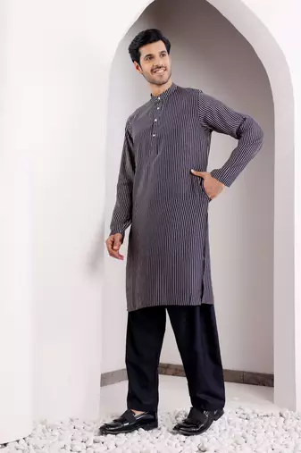 Navy blue modal silk mil dye kurta