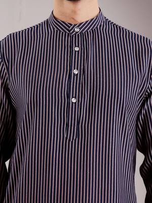 Navy blue modal silk mil dye kurta 5