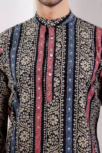 Multi color modal silk mil dye kurta