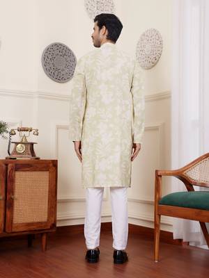 Light green modal silk mil dye kurta 2