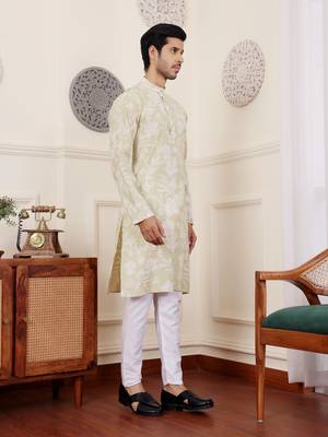 Light green modal silk mil dye kurta 4