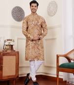 Light brown modal silk mil dye kurta