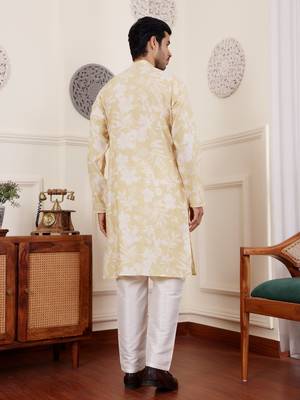 Light yellow modal silk mil dye kurta 2