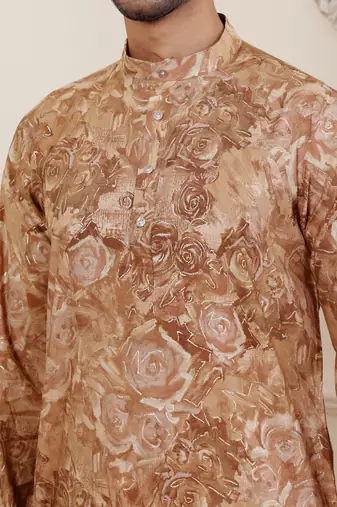 Light brown modal silk mil dye kurta