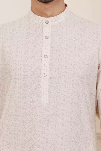 Off white modal silk mil dye kurta
