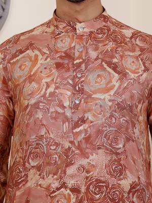 Brown modal silk mil dye kurta 5