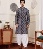 Navy blue modal silk mil dye kurta
