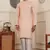 Peach viscose jacquard kurta