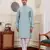 Blue viscose jacquard kurta