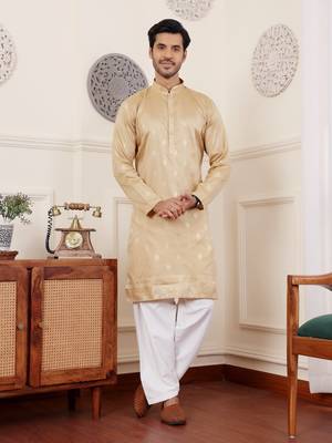 Chikoo viscose jacquard kurta 1