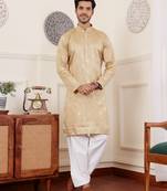 Chikoo viscose jacquard kurta