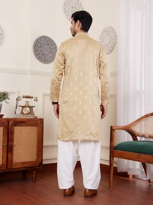 Chikoo viscose jacquard kurta 2