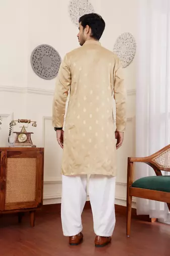 Chikoo viscose jacquard kurta