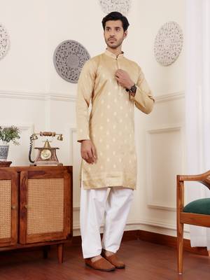Chikoo viscose jacquard kurta 3