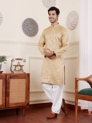 Chikoo viscose jacquard kurta 4