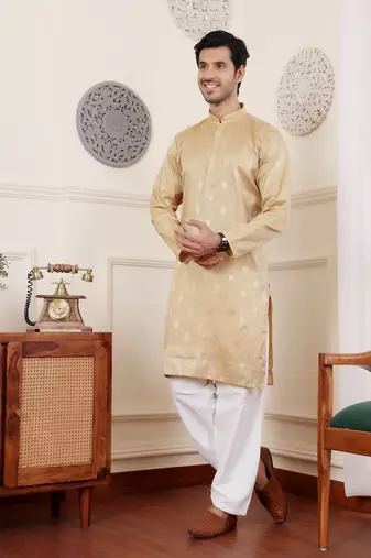 Chikoo viscose jacquard kurta