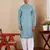 Light cyan blue viscose chikankari work kurta