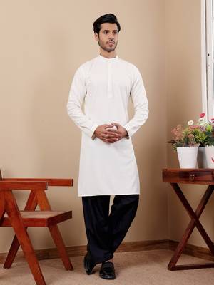 White viscose chikankari work kurta 1