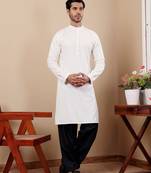 White viscose chikankari work kurta