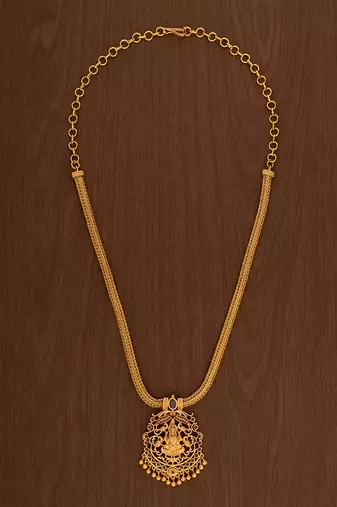 Laxmi pendant necklace Pink one gram gold