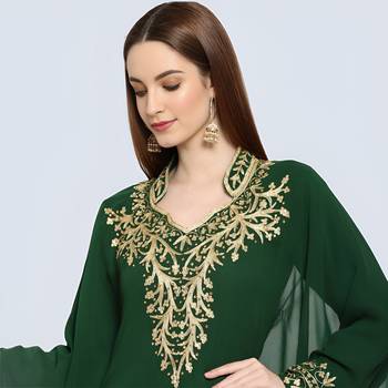 GREEN KAFTAN  NEW ABAYA DRESS FOR WEDDING 3
