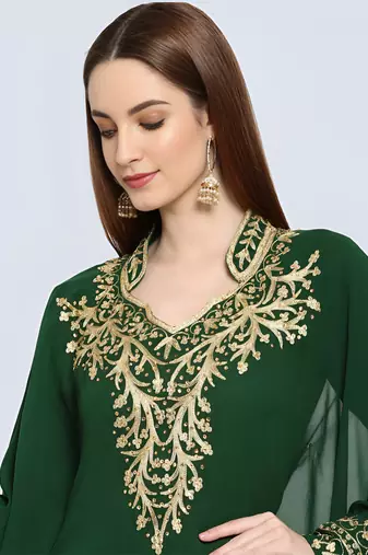 GREEN KAFTAN  NEW ABAYA DRESS FOR WEDDING