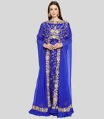 Royal Blue Georgette Zari Work Kaftan