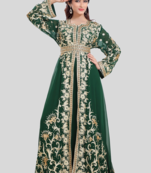 New GREEN Georgette Long kaftan for women Party & Wedding