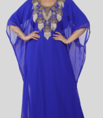 New BLUE Georgette Long kaftan for women Party & Wedding