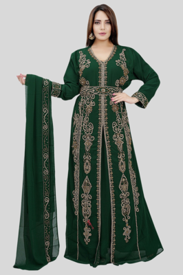 GREEN KAFTAN  NEW ABAYA DRESS FOR WEDDING 1