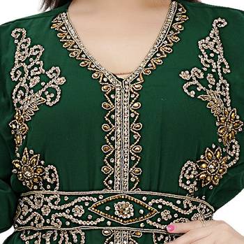 GREEN KAFTAN  NEW ABAYA DRESS FOR WEDDING 3