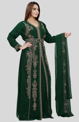 GREEN KAFTAN  NEW ABAYA DRESS FOR WEDDING 4