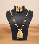 Multi color meena work matte gold rajwadi temple necklace set