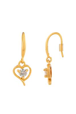 Diamond heart earrings one gram gold 4