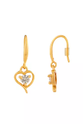 Diamond heart earrings one gram gold