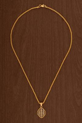 Short golden chain with diamond pendant one gram gold 2