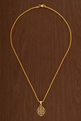 Short golden chain with diamond pendant one gram gold